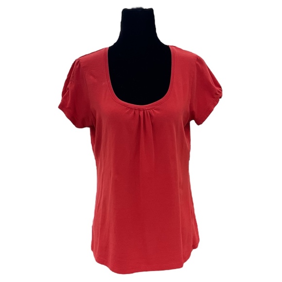 New Woman Design (NWD) Red Scoop Neck Short Sleeved Vintage T-Shirt - Picture 1 of 6